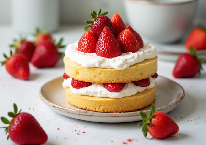 Traditional Strawberry Fraisier Cake