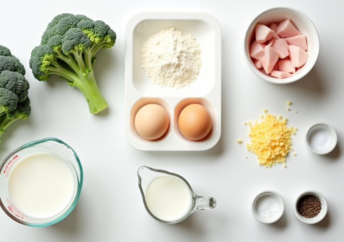 Clafoutis au brocoli et au jambon