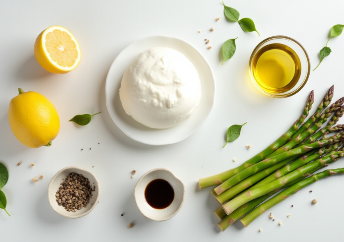 burrata asperges grillées