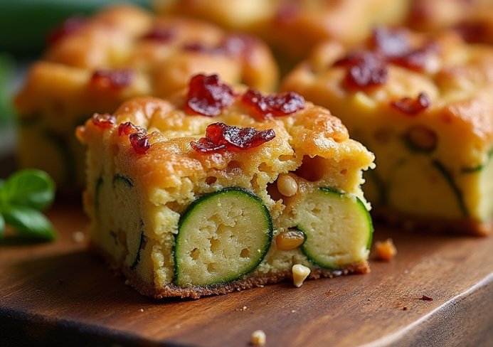Brownie salé à la courgette