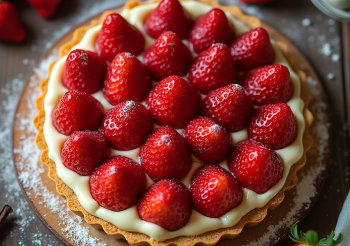 Tarte aux fraises à la crème pâtissière