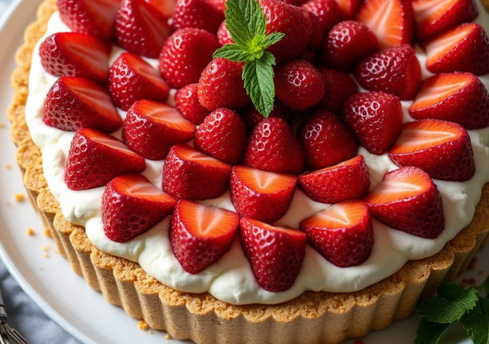 Tarte aux fraises sans cuisson