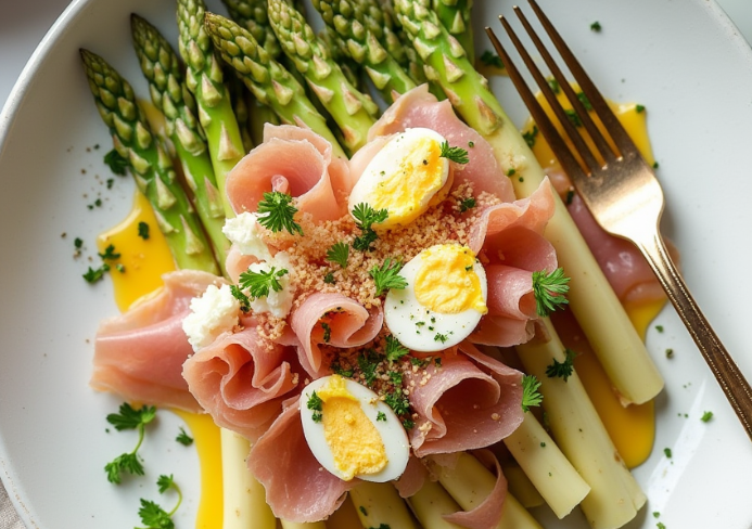 witte asperges met ei