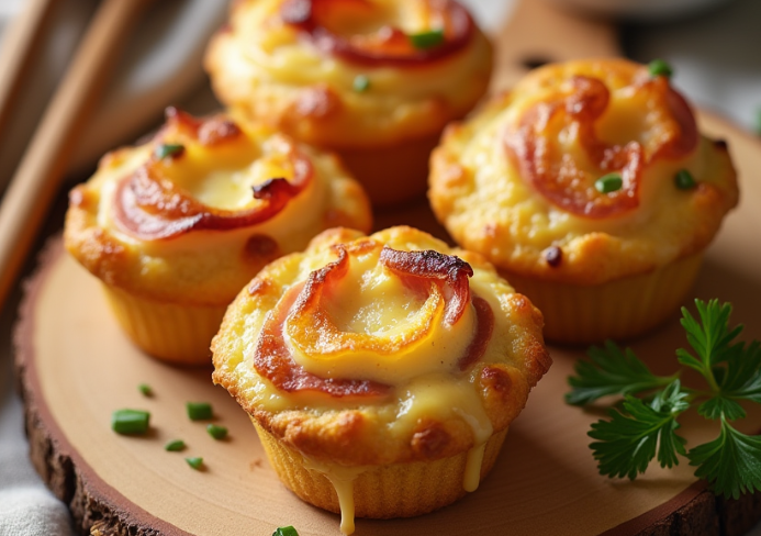 Muffins salés au jambon