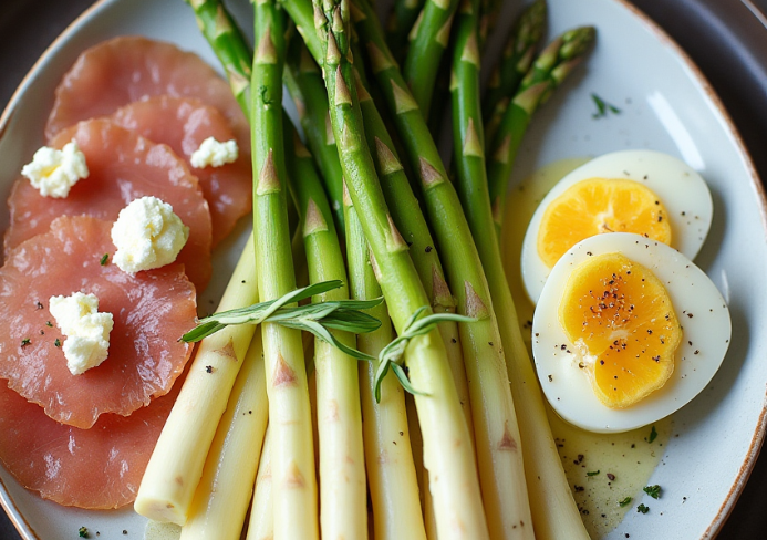 witte asperges met botersaus