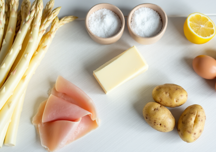 witte asperges met botersaus