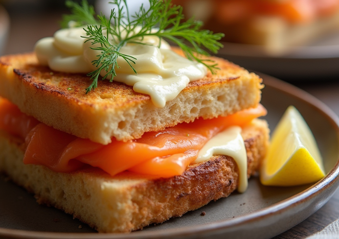 croque saumon fumé