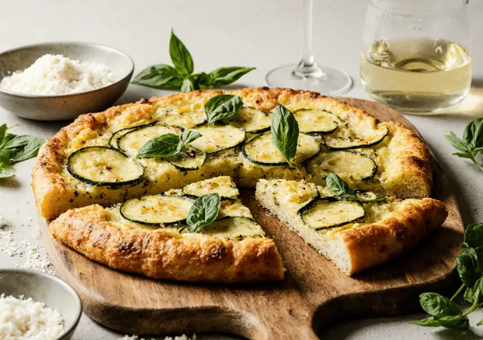 Scarpaccia salée: délice toscan aux courgettes