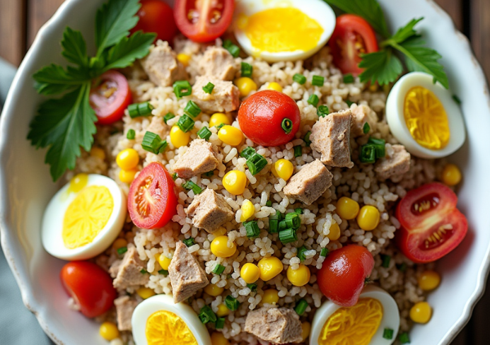 Salade complète de riz et thon facile : recette, astuces et idées