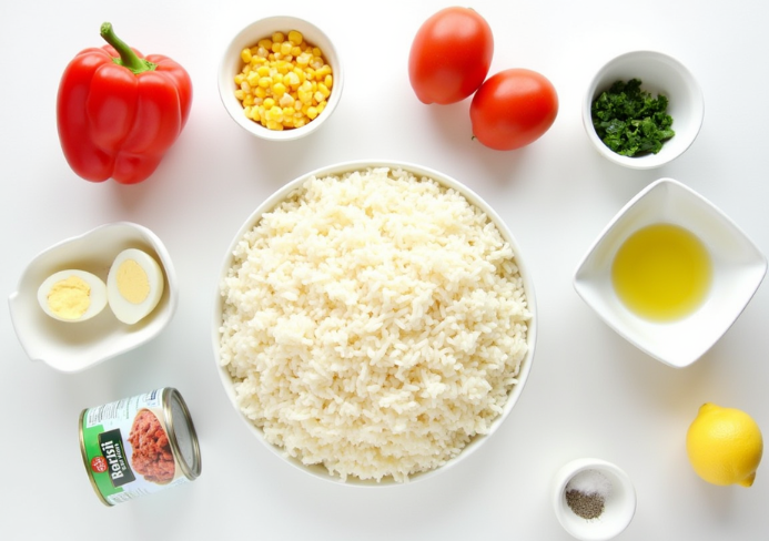 Salade complète de riz et thon