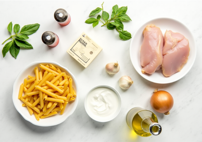 pâtes au poulet