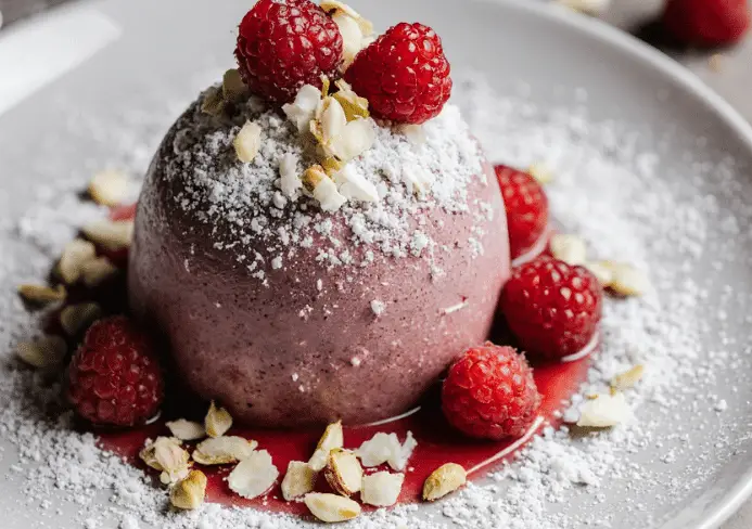 glacé aux framboises