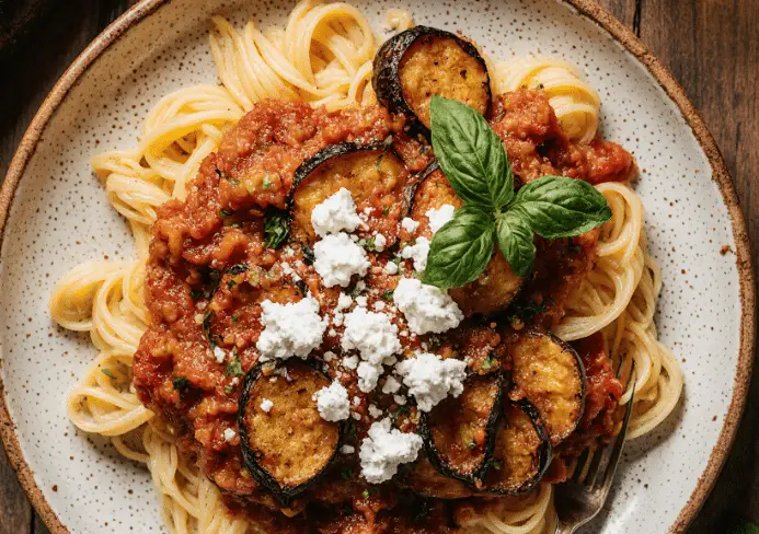 pâtes aubergine