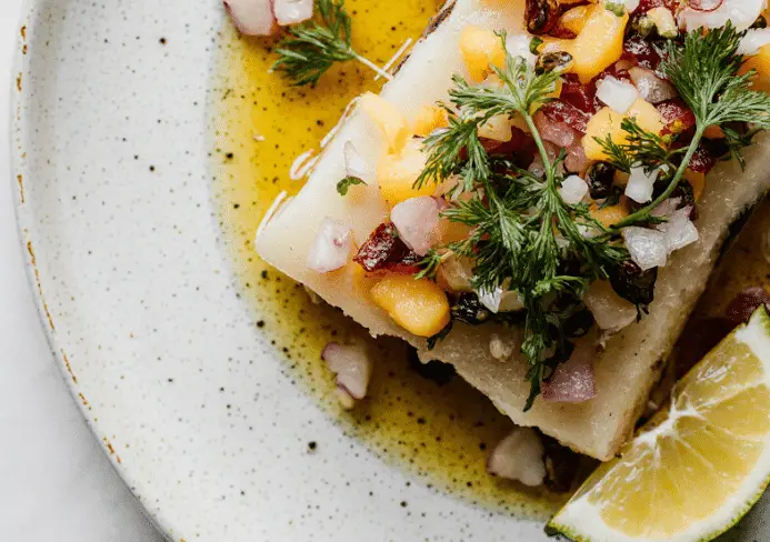 Ceviche de bar et fruit de la passion