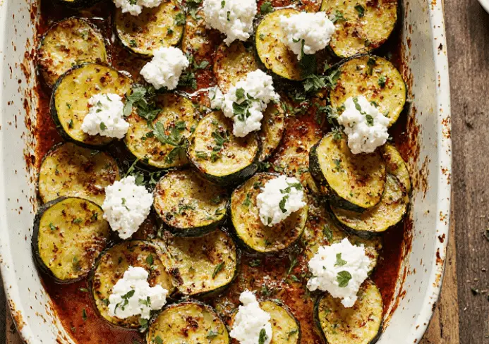 courgettes feta au four