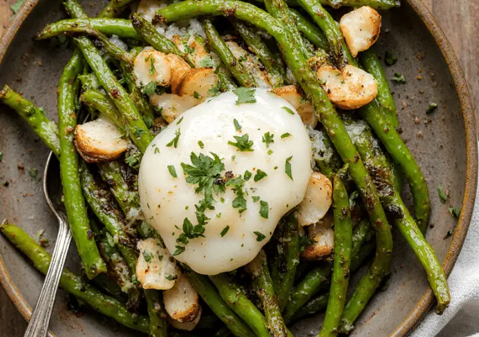 haricots verts à l'ail et au parmesan