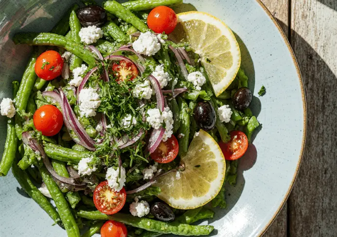 Salade de haricots verts à la grecque