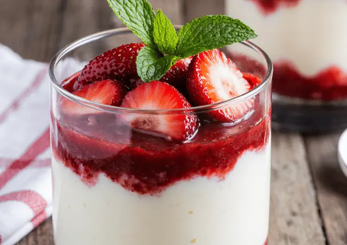 panna cotta fraises