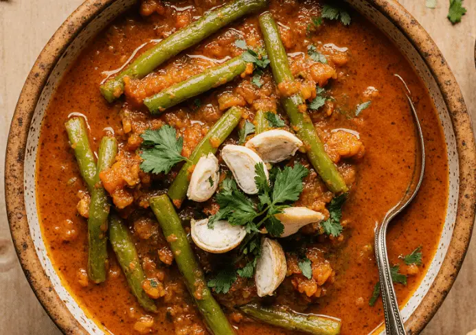 haricots verts sauce tomate