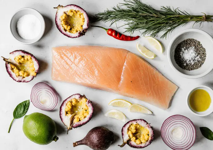 Ceviche de bar et fruit de la passion