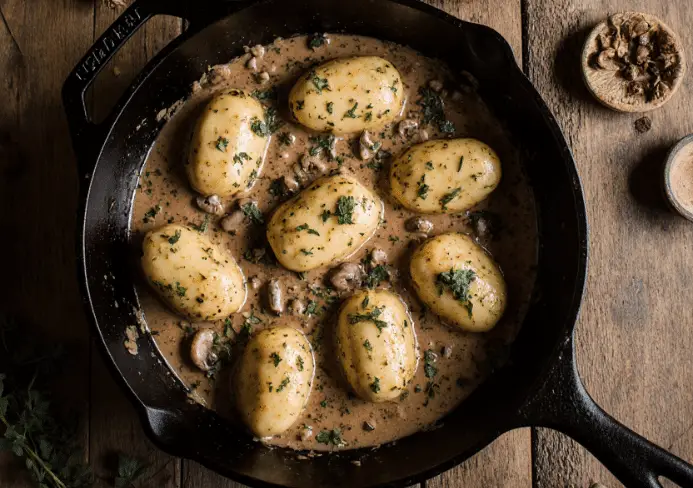 Paupiettes de Veau aux Champignons et à la Crème