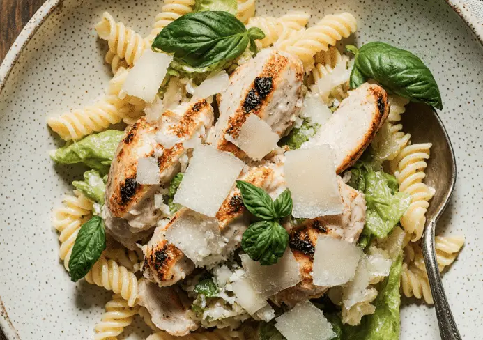 Salade pâtes, poulet & parmesan