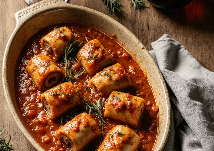 Paupiettes de veau à la sauce tomate