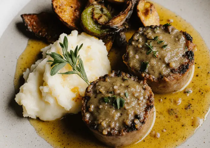 Paupiettes de veau à la moutarde ancienne