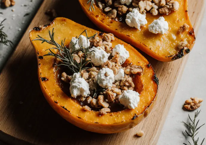 Recette Butternut rôti, feta, miel et noix : Un délice d’automne