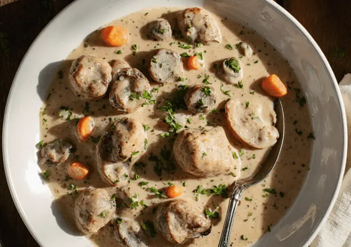 Blanquette de poulet aux champignons