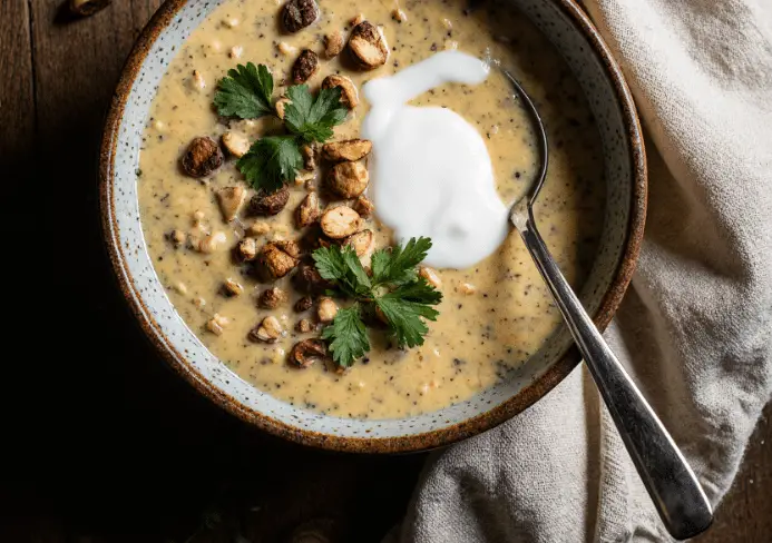 Velouté de pâtisson aux noisettes