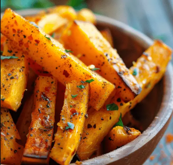 Frites de butternut cuites au four