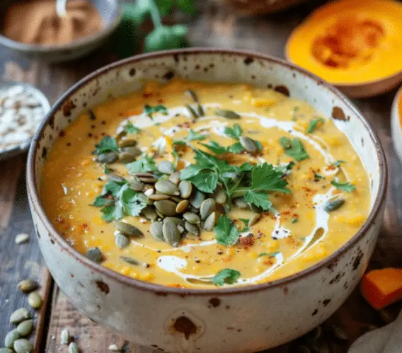 Soupe de carotte aux lentilles corail