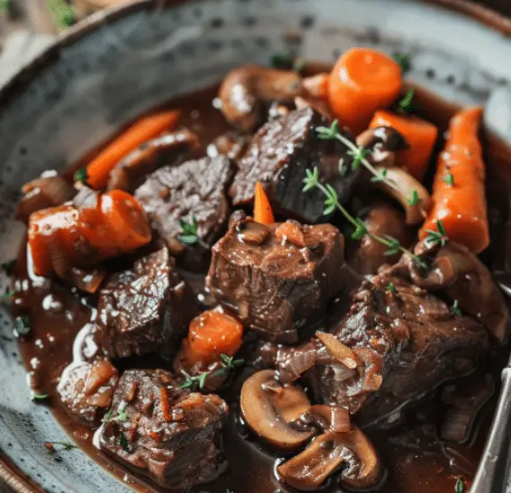 Boeuf Bourguignon fondant à cuisson lente