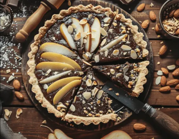 Tarte poire chocolat et amande