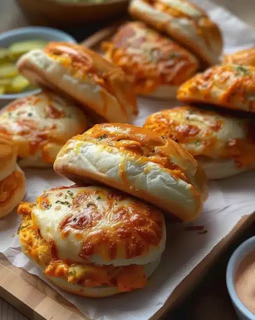 Buns de poulet dynamite au fromage, appétissant et savoureux.