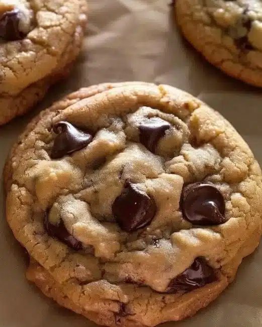 Cookies au Chocolat de Style Boulanger dorés et appétissants sur une assiette