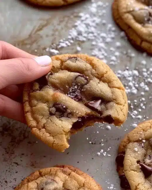 Délicieux cookies aux pépites de chocolat fraîchement cuits