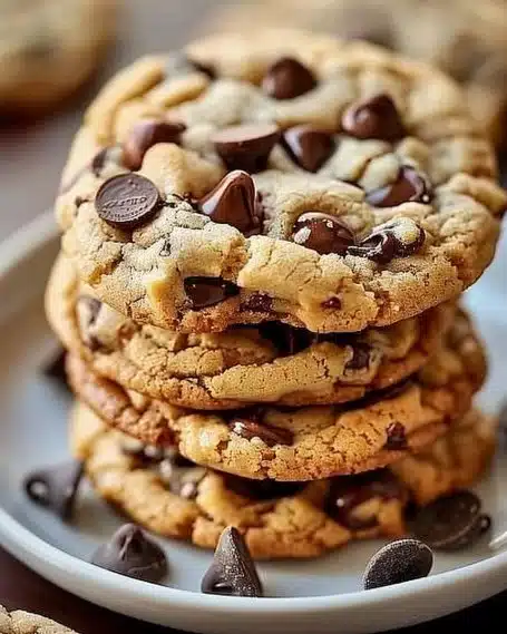 Cookies moelleux aux pépites de chocolat, délicieux et fondants, prêts à savourer.