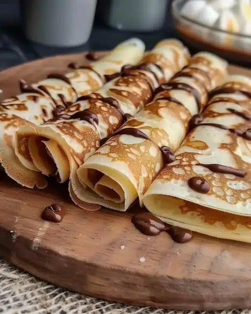 Crêpes au Nutella garnies de chocolat fondu et de noisettes croustillantes