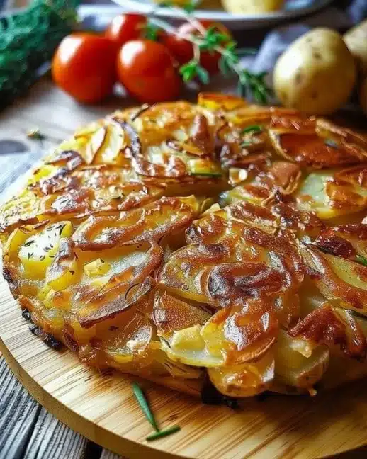 Galette de Pommes de Terre Alsacienne dorée et croustillante sur une assiette