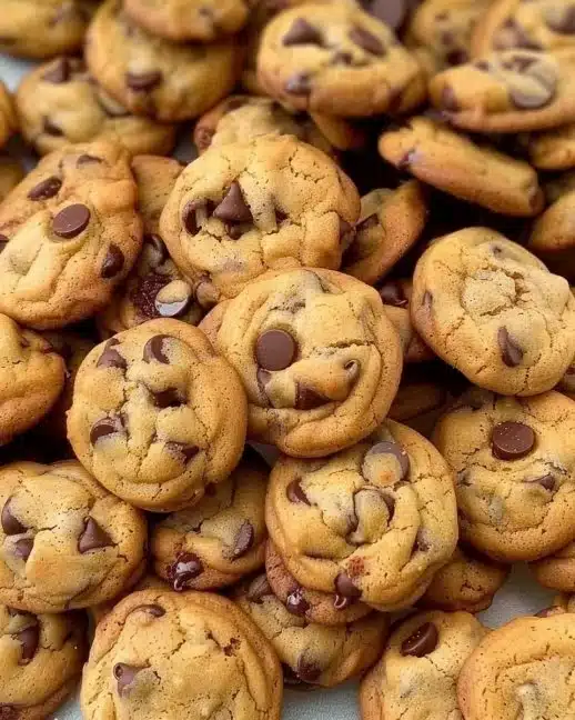 Mini biscuits aux pépites de chocolat sur une assiette