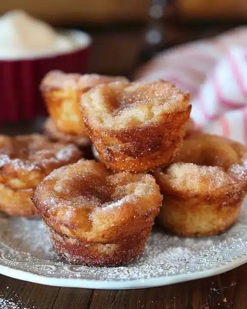 Muffins de pain perdu à la cannelle et au sucre, croustillants et moelleux