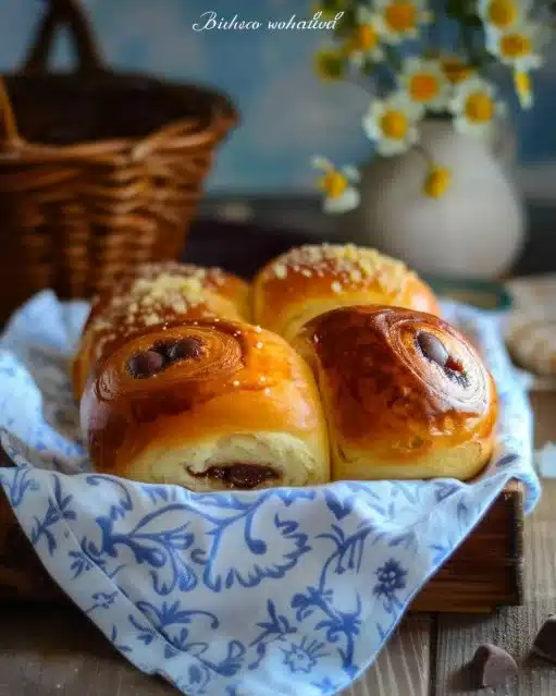 Petits Pains au Chocolat Briochés chauds et moelleux sur une assiette
