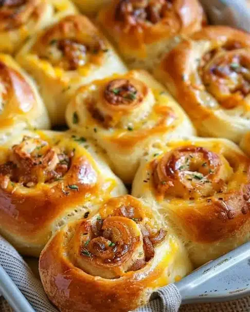 Assortiment de petits pains chauds sortant du four, dorés et appétissants.