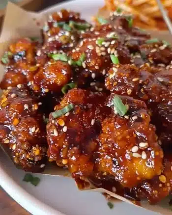 Recette de poulet frit coréen croustillant et savoureux sur une assiette