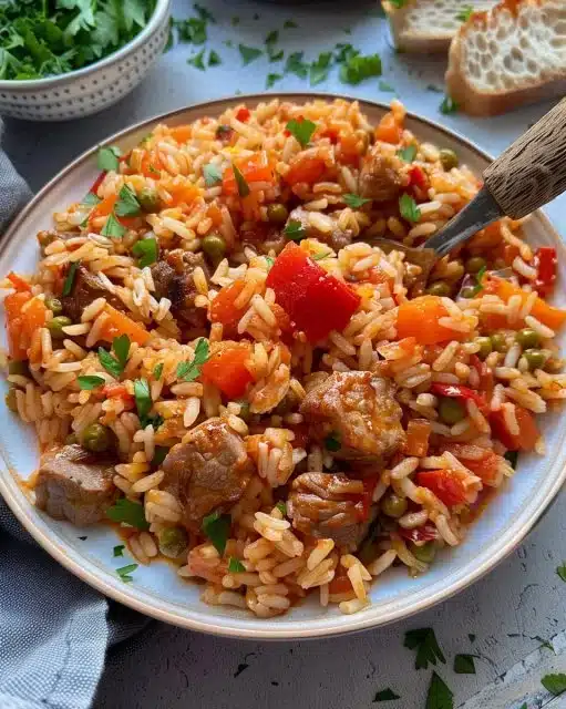 Bol de Riz de Serbie prêt à être servi