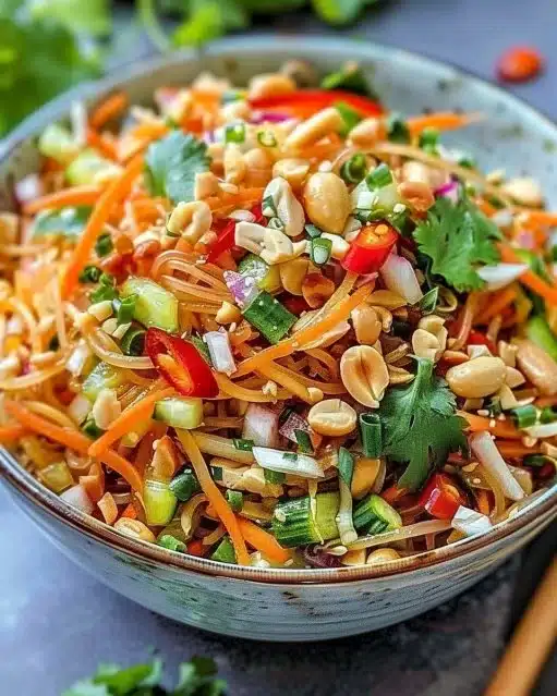 Salade thaï aux cacahuètes fraîche et savoureuse