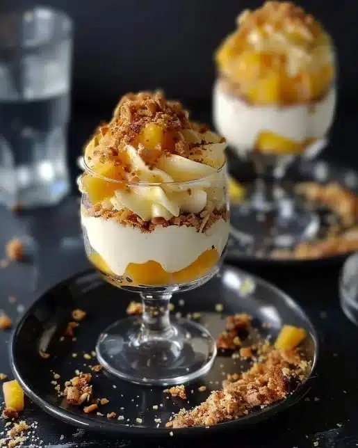 Verrines de Speculoos à la mangue, dessert frais et savoureux