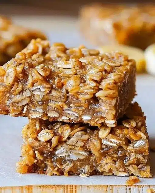 Barres à l'avoine et à la banane prêtes à déguster, saines et énergétiques